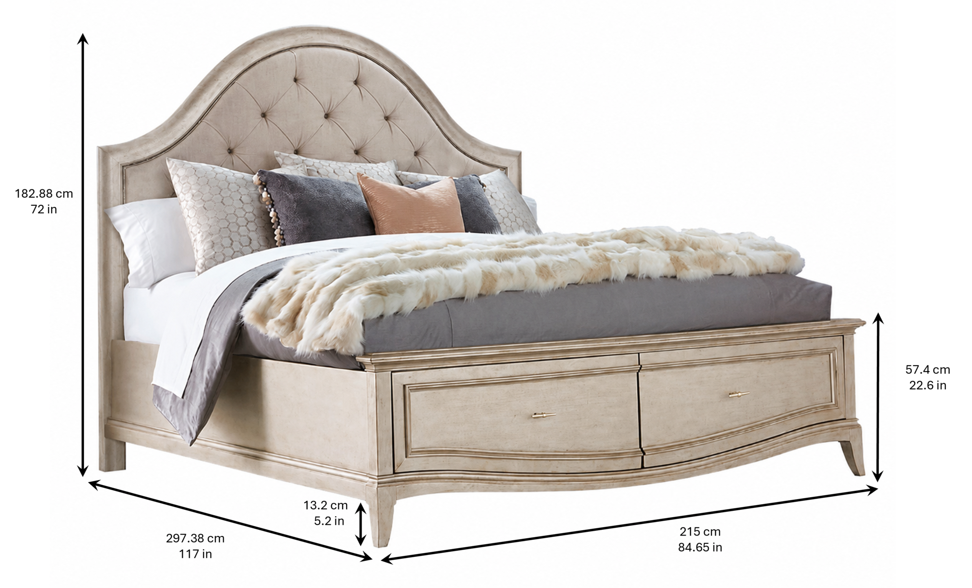 A.R.T. Furniture Starlite Upholstered Panel Storage Bed - Thumbnail 3